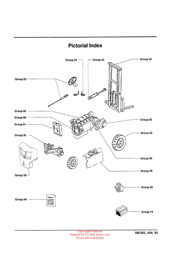 Clark GPX DPX 30 55 (SM-593A) Forklift Service Repair Manual - PDF Download