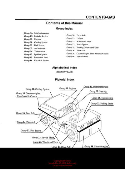 Clark GT 30 50 60E (SM-607G) Forklift Service Repair Manual - PDF Download