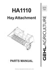 Gehl 1110 Hay Attachment Parts Manual 907551A 1997