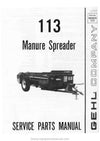 Gehl 113 Manure Spreader (904055A) Service Parts Manual 1987