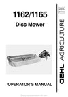 Gehl 1162 1165 Disc Mower Operators Manual 909793B 2005
