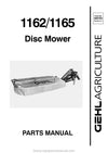 Gehl 1162 1165 Disc Mower Parts Manual 909794C 2005