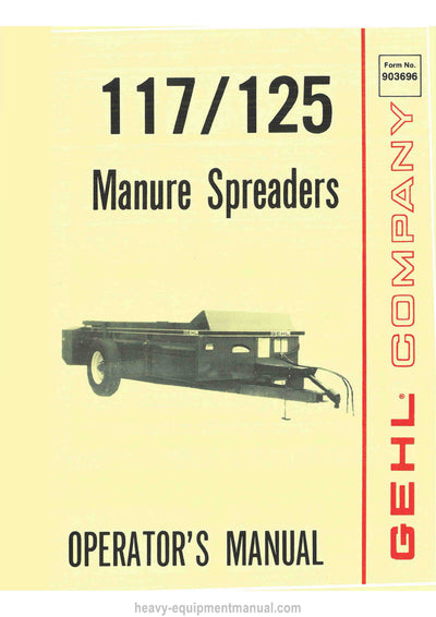 Gehl 117 125 Manure Spreader Operator Manual 903696A PDF Download