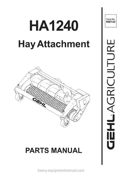 Gehl 1240 Hay Attachment Parts Manual 908142A 2000