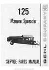 Gehl 125 Manure Spreader Service Parts Manual Download PDF