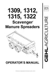 Gehl 1309 1312 1315 1322 Mixer Spreader Operators Manual 907170C 2004
