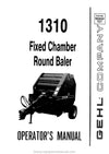 Gehl 1310 Round Blaer SN 18500 and Before Operators Manual 904052A 1987