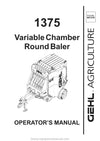 Gehl 1375 Round Baler Operators Manual 907578B 1999