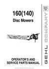 Gehl 140 160 Disc Mower Operator Service Parts Manual Download PDF