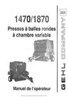 Gehl 1470 1870 Round Baler Operators Manual 904579A 1991 FR