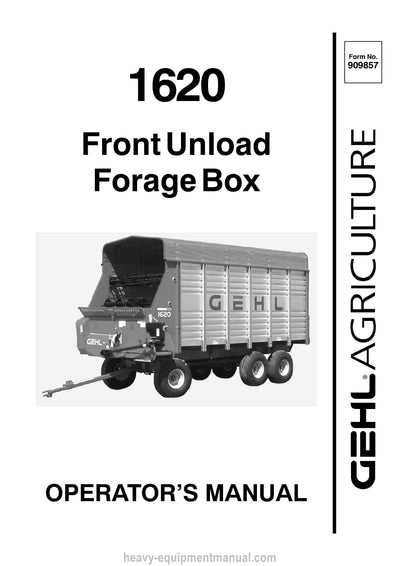 Gehl 1620 Forage Box (909857A) Operator Manual PDF Download