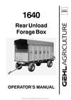 Gehl 1640 Forage Box Operators Manual 909855A 2002