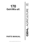 Gehl 170 Mix-all Parts Manual Download PDF