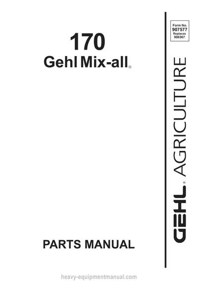 Gehl 170 Mix-all Parts Manual Download PDF