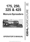 Gehl 175 250 325 425 Mixer Spreader (907074B) Operator Manual PDF Download