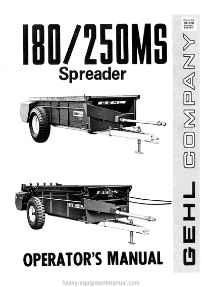 Gehl 180MS 250MS Spreader (901920A) Operator Manual PDF Download