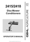Gehl 2415 2418 Disc Mower Conditioner Operators Manual 908176A 2000