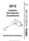 Gehl 2512 Disc Mower Conditioner Operators Manual 909871B 2003
