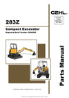 Gehl 283Z Compact Excavator (918253A) Parts Manual Download PDF