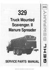 Gehl 329 Truck Mounted Scavenger® II Manure Spreader Service Parts Manual 904582 1990