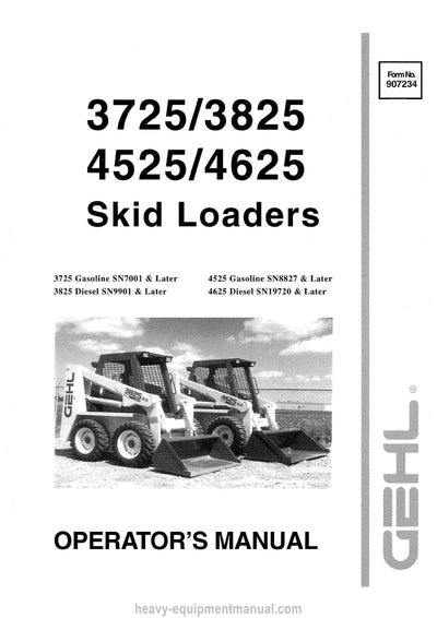 Gehl 3725 3825 4525 4625 Skid-Steer Loader Operator Manual 907234B PDF