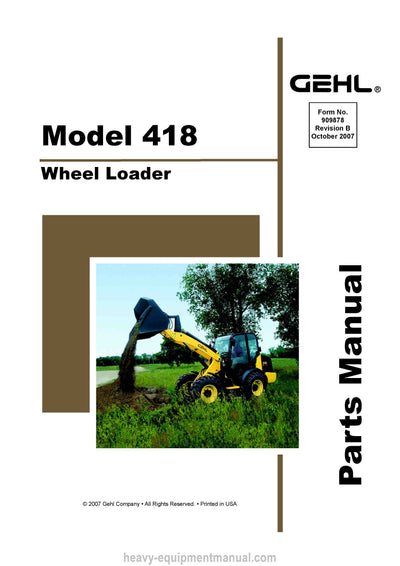 Gehl 418 Wheel Loader Parts Manual PDF Download