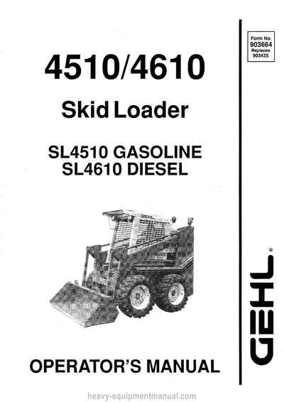 Gehl 4510 4610 Skid-Steer Loader Operator Manual 903664A PDF Download