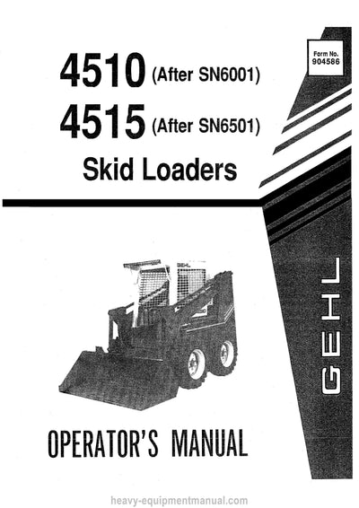 Gehl 4510 4515 Skid-Steer Loader Operator Manual 904586A PDF Download