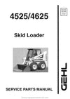 Gehl 4525 4625 Skid-Steer Loader Service Parts Manual 907263D