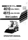 Gehl 4615 4610 Skid-Steer Loader Operator Manual 904590A PDF Download
