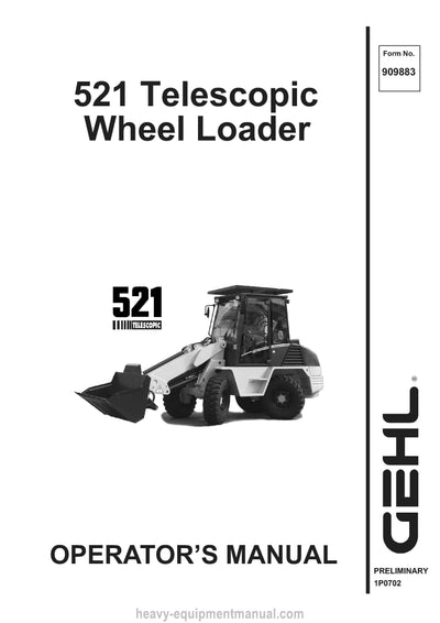 Gehl 521T Wheel Loader Operator Manual 909883A PDF Download