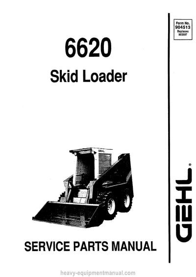 Gehl 6620 Skid Steer Loader (904513A) Service Parts Manual Download PDF