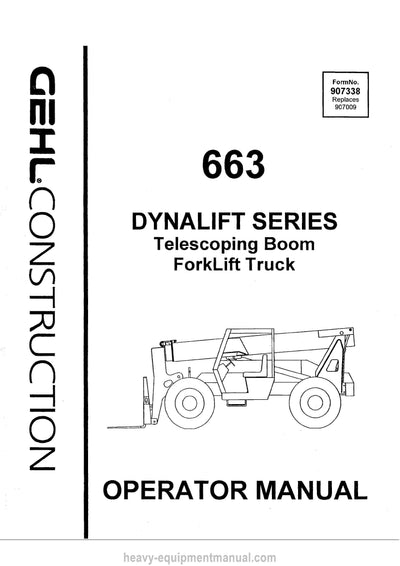 Gehl 663 Telescopic Boom Forklift Operator Manual 907338A PDF Download