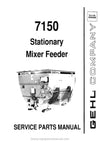 Gehl 7150 Stationary Mixer Feeder Service Parts Manual 906068A 1991