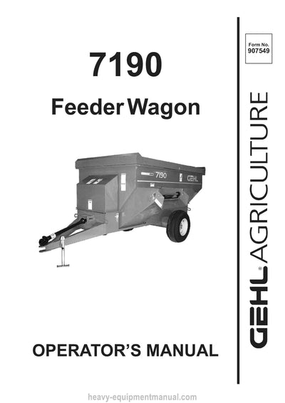 Gehl 7190 Feeder Wagon Operators Manual 907549A 1997