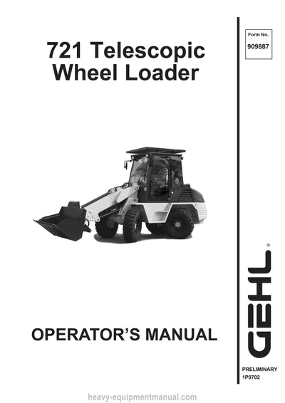 Gehl 721T Wheel Loader Operator Manual 909887A PDF Download
