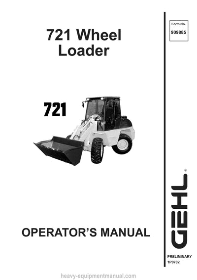 Gehl 721 Wheel Loader Operator Manual 909885A PDF Download