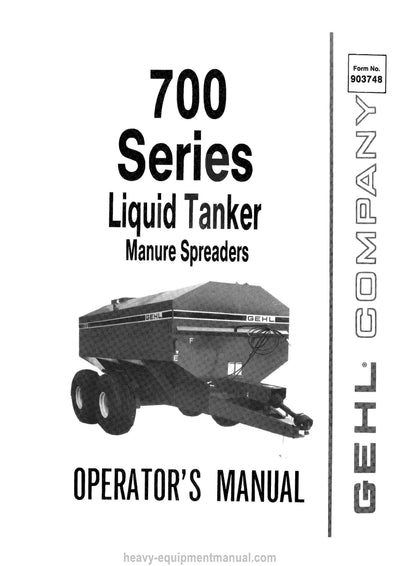Gehl 726 733 Mixer Spreader Operators Manual 903748A 1986