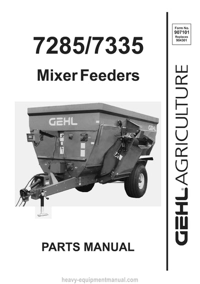 Gehl 7285 7335 Mixer Feeder Parts Manual 907101A 1998