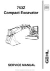 Gehl 753Z Compact Excavator Service Repair Manual 918164