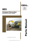 Gehl 803 Compact Excavator Parts Manual 918076E 2013