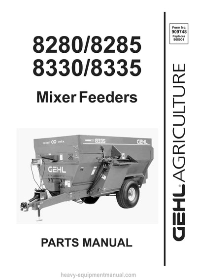 Gehl 8280 8285 8330 8335 Mixer Feeder Parts Manual 909748A 2002