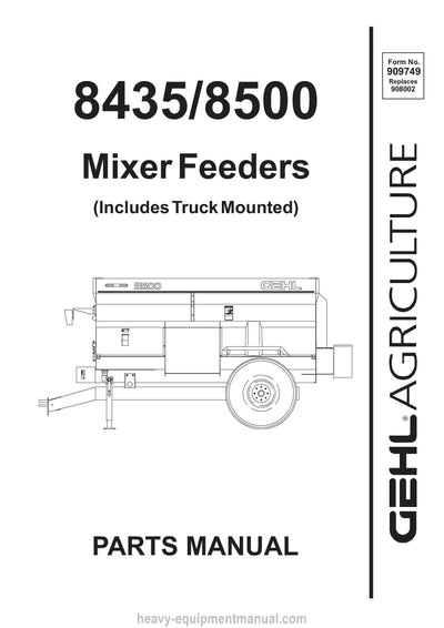 Gehl 8435 8500 Mixer Feeder Parts Manual 909749B 2002