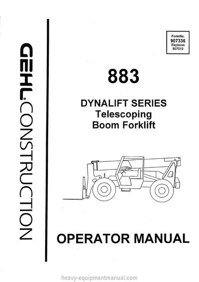 Gehl 883 Telescopic Boom Forklift Operator Manual 907336A PDF Download