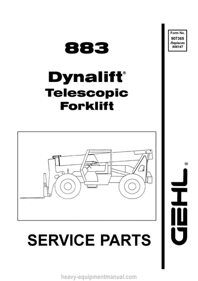 Gehl 883 Telescopic Handler (907365A) Service Parts Manual Download PDF