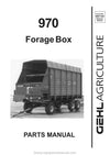 Gehl 970 Forage Box Parts Manual 907144B 1996