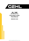 Gehl AL340 Articulated Loader SN 33000 and Up Parts Manual 50940348E 2022