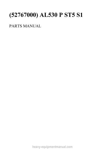 Gehl AL530 P ST5 S1 Parts Manual 52767000 2022