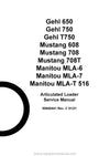 Gehl 650 750 T750 Articulated Loader (50940441-C) Service Repair Manual PDF