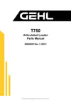 Gehl ALT750 Articulated Loader Parts Manual 50940505C 2021